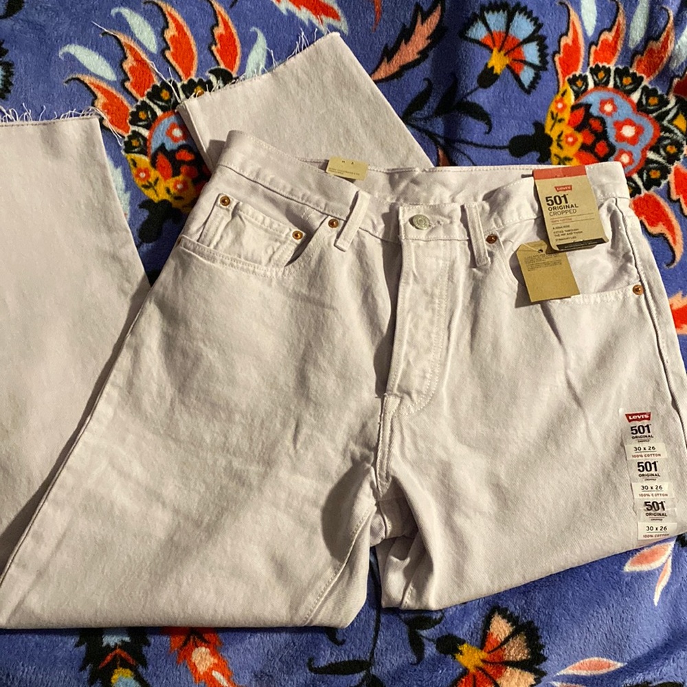 NWT Levi 501 light purple jeans